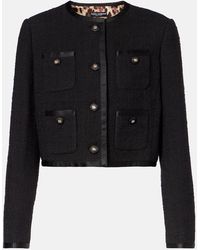 Dolce & Gabbana - Cotton And Viscose Blazer With Animalier Print Lining - Lyst