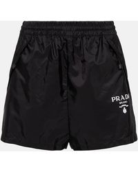 Prada - Shorts a vita alta in Re-Nylon - Lyst