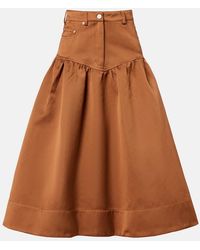 Ganni - Peplum Midi Skirt - Lyst