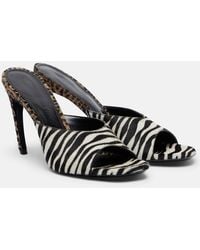 The Attico - Betta Zebra-Print Calf Hair Mules - Lyst