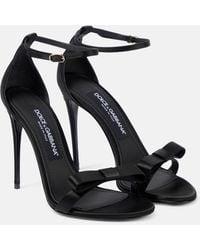 Dolce & Gabbana - Keira Bow-applique Satin Sandals - Lyst