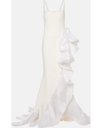Safiyaa - Bridal Yana Draped Crepe And Satin Organza Gown - Lyst