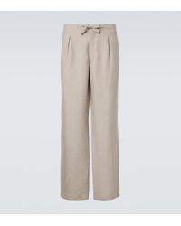 STÒFFA - Linen Straight Pants - Lyst