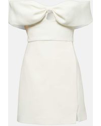 Self-Portrait - Off-Shoulder-Minikleid Aus Crepe - Lyst