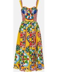 Dolce & Gabbana - Carretto Print Bustier Dress - Lyst