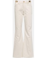 Rabanne - Embellished High-rise Flared Jeans - Lyst