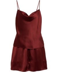 Vince Silk Satin Camisole And Shorts Set - Red