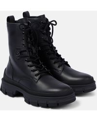 Moncler - Hevea Leather Lace-Up Boots - Lyst