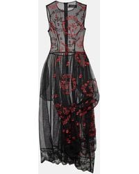 Simone Rocha - Besticktes Midikleid Aus Tuell - Lyst