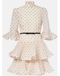 Zimmermann - Polka-Dot Ruffled Minidress - Lyst