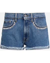 7 For All Mankind - Short en jean a cristaux - Lyst