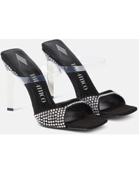 The Attico - Adele Embellished Suede And Pvc Sandals - Lyst