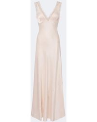 Posse - Blake Lace-Trimmed Silk Satin Maxi Dress - Lyst