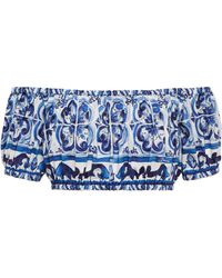 Dolce & Gabbana Cropped-Top aus Baumwolle - Blau