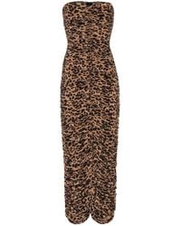 Norma Kamali Slinky Leopard-print Strapless Dress - Multicolour