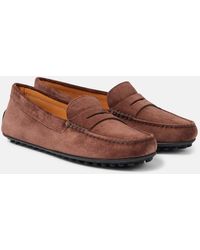 Tod's - Mokassins City Gommino Aus Veloursleder - Lyst