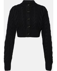 Emilia Wickstead - Aleph Cropped Cable-knit Wool Cardigan - Lyst