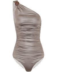 Max Mara Leisure Bimba One-shoulder Swimsuit - Natural