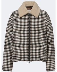 Brunello Cucinelli - Checked Alpaca And Wool-Blend Down Jacket - Lyst