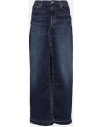 AG Jeans - High-rise Denim Maxi Skirt - Lyst