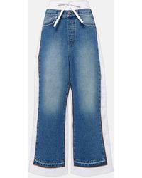 Jean Paul Gaultier - Paneled Mid-Rise Wide-Leg Jeans - Lyst