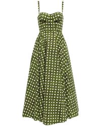 Giambattista Valli Printed Cotton Midi Dress - Green