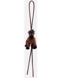 Loewe - Horse Beaded Leather-Trimmed Wool Bag Charm - Lyst