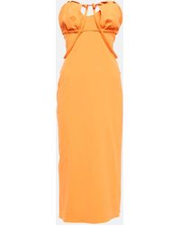Jacquemus - Orange Midi Dress La Robe Bikini In Cotton Blend Woman - Lyst