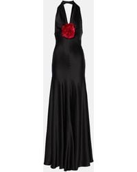 Rodarte - Robe Longue En Satin De Soie A Fleurs - Lyst