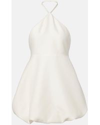Balenciaga - Halterneck Peplum Wool And Silk Minidress - Lyst