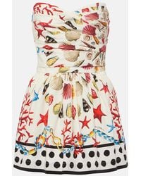 Dolce & Gabbana - Vestido corto Capri de mezcla de algodon estampado - Lyst