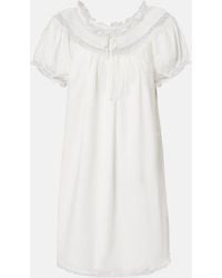 Doen - Minikleid Daphne Aus Baumwollpopeline Mit Spitze - Lyst