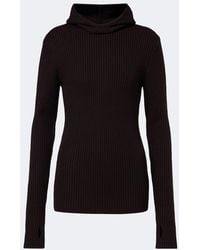 Frankie Shop - Larice Ribbed-Knit Hooded Wool Sweater - Lyst