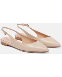 Gianvito Rossi - Ribbon Sling 05 Leather Slingback Flats - Lyst
