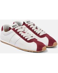 Miu Miu - Zapatillas Plume De Piel Con Ante - Lyst