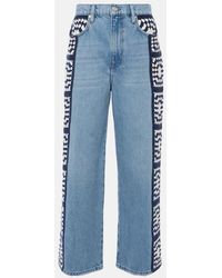 FRAME - Le Jane Crop Crochet Straight Jeans - Lyst