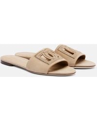Dolce & Gabbana - Mules Dg En Daim A Cristaux - Lyst