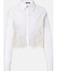 Versace - Lace-Trimmed Cotton Poplin Shirt - Lyst