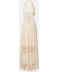 Elie Saab - Georgette And Macrame Gown - Lyst