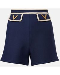 Valentino - Crepe Couture Vgold High-Rise Shorts - Lyst