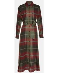 Polo Ralph Lauren - Vestido camisero midi a cuadros - Lyst