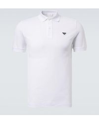 Prada - Cotton Pique Polo Shirt - Lyst