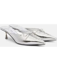 Jimmy Choo - Scarlett 50 Metallic Leather Mules - Lyst