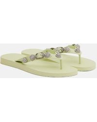 Balenciaga - Cagole Embellished Thong Sandals - Lyst