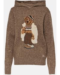 Polo Ralph Lauren - Pullover Polo Bear in lana e cashmere con cappuccio - Lyst