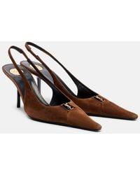 Saint Laurent - Babylone Breteuil Suede Slingback Pumps - Lyst