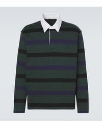 Prada - Striped Cotton Polo Shirt - Lyst