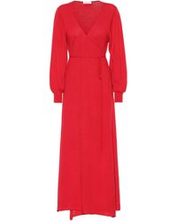 Ryan Roche Midikleid aus Kaschmir - Rot