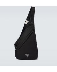 Prada - Mochila de piel y Re-Nylon - Lyst