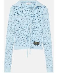 Ganni - Tie String Cardigan - Lyst